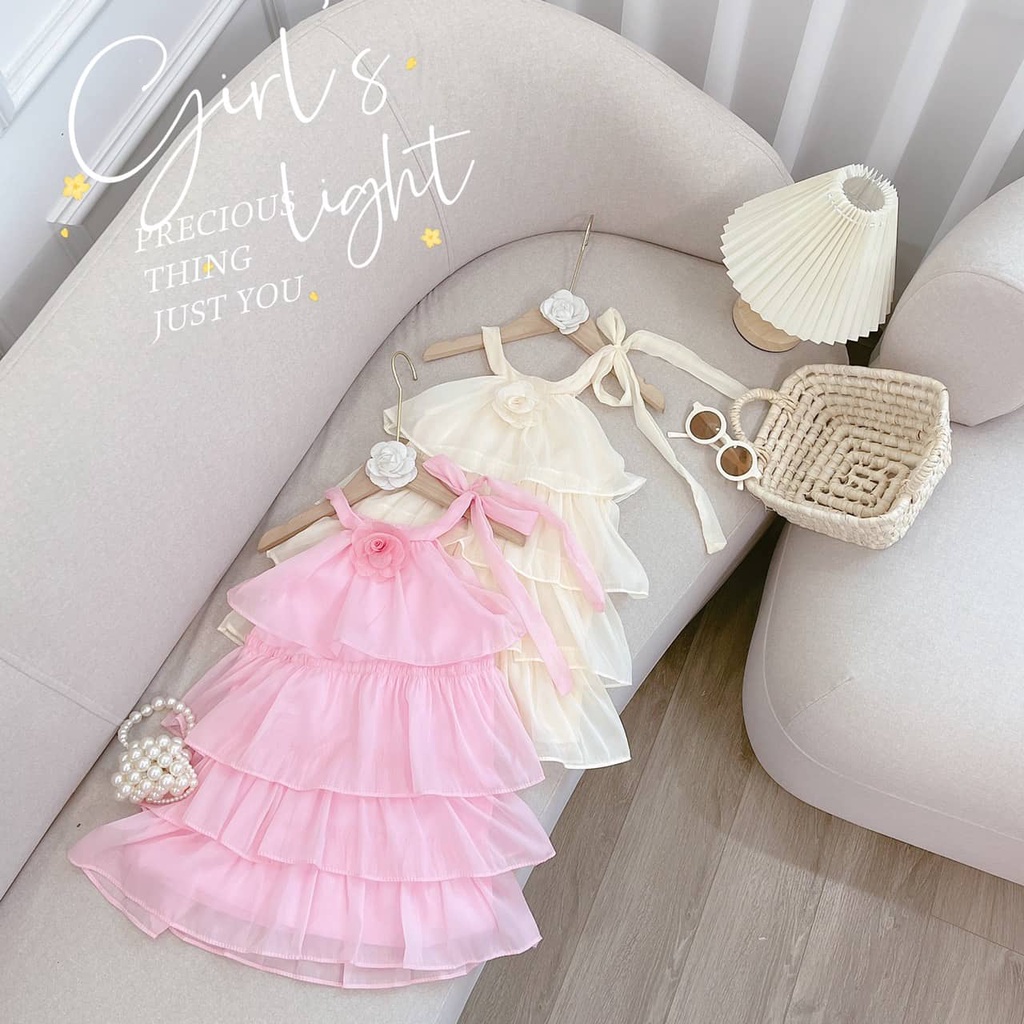 Váy tơ 4 lớp mềm mướt cho bé đi chơi,đi biển