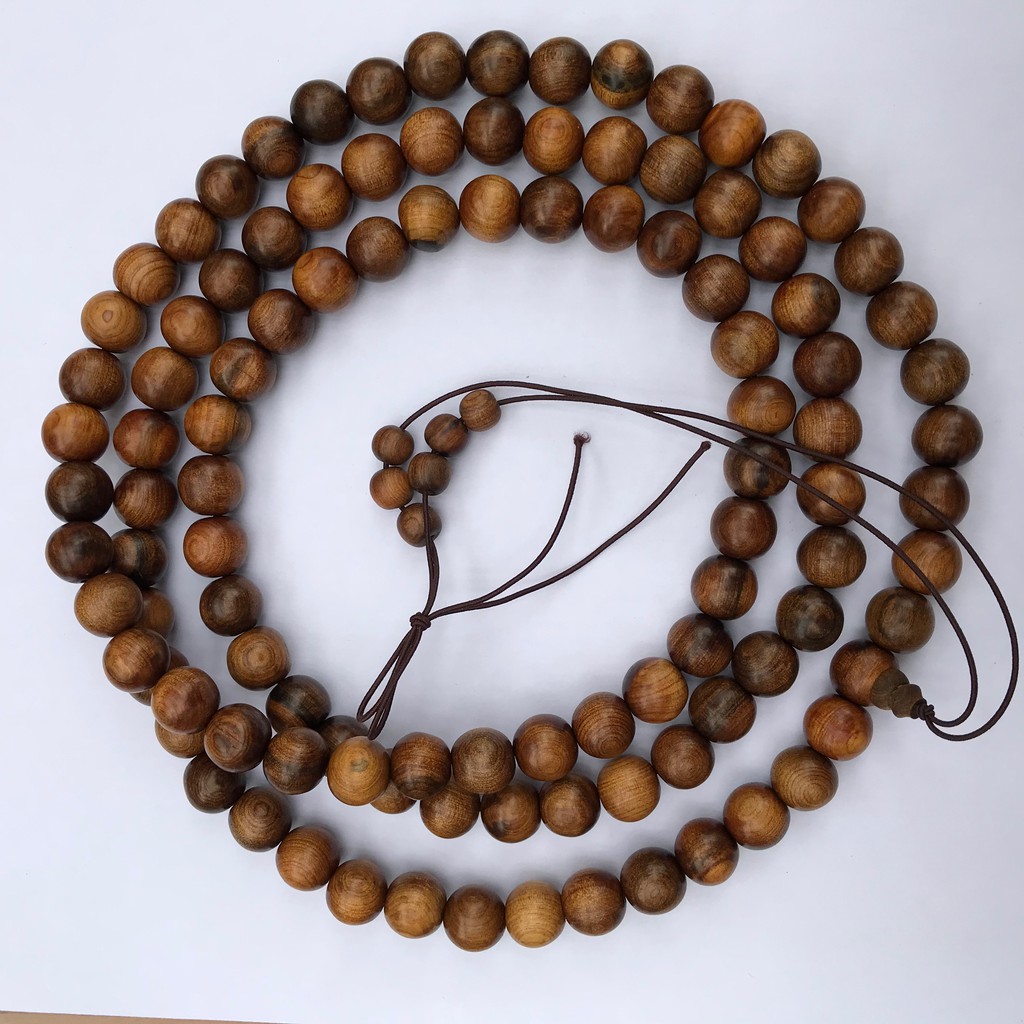 Tràng 108 hạt gỗ Thơm cổ thụ - 12ly - có thể đeo tay và cổ, lần tràng (BH629-12)