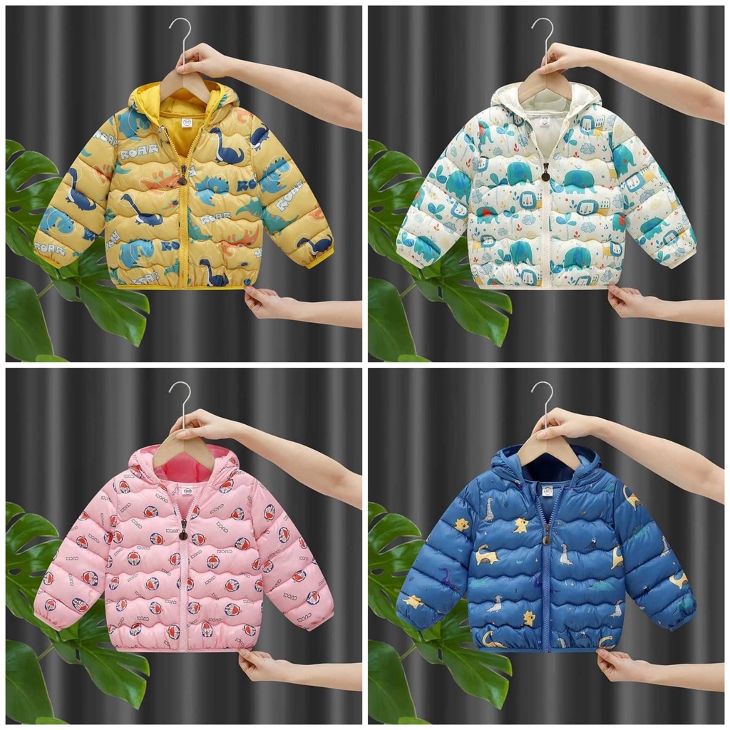 MẪU 2022 ÁO KHOÁC SIÊU NHẸ TAI GẤU CHO BÉ