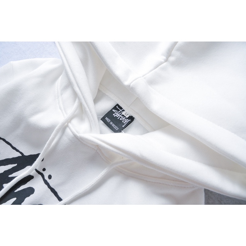 Áo hoodie cotton tay dài in chữ ITEM Stussy thời trang dành cho nam và nữ