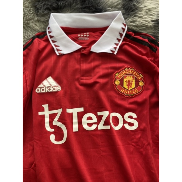 Set bộ quần áo thể thao bóng đá nam nữ clb mu manchester united teroz áo đỏ quần trắng xẻ tà 202: