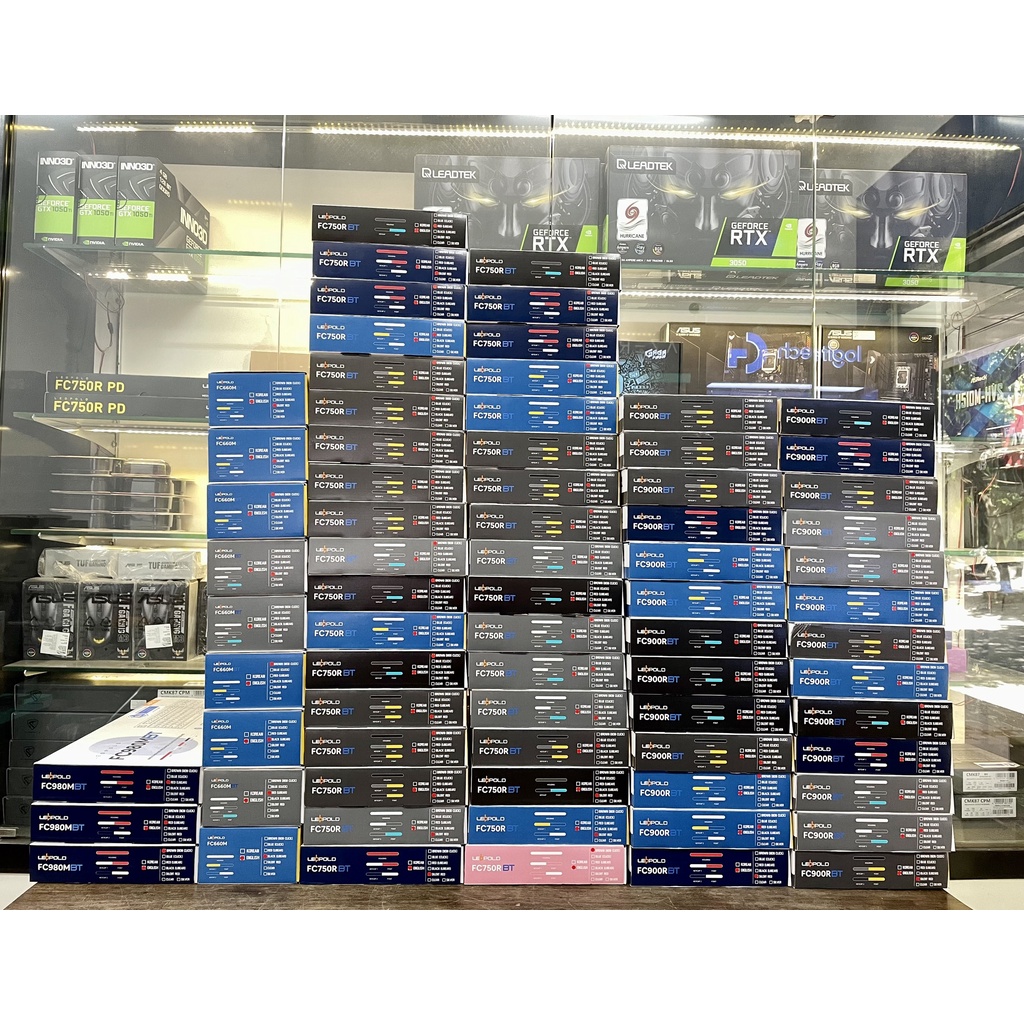 Bàn Phím Cơ Leopold FC750R PD BT White Navy Red Font Blue Star  Bluetooth