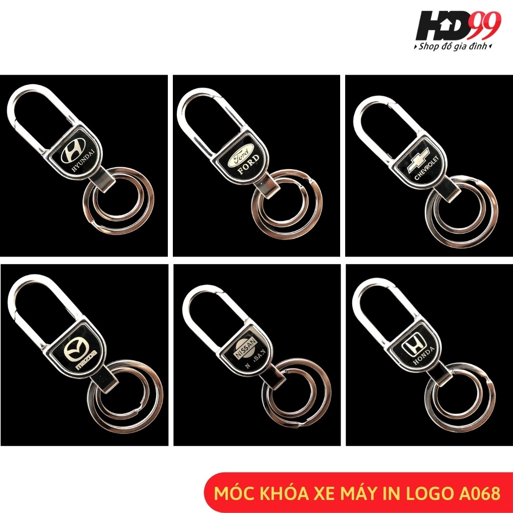 Móc Khóa Ô tô ️Xe Máy Cao Cấp A086 | Móc Khóa Xe Máy Ô tô In Logo Xe Cao Cấp Gài Thắt Lưng Cho Nam [Giao Mẫu Ngẫu Nhiên]