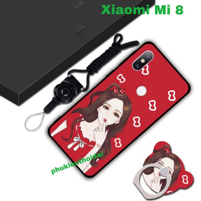 Ốp lưng Xiaomi Mi 8 dẻo TPU in 3D cao cấp