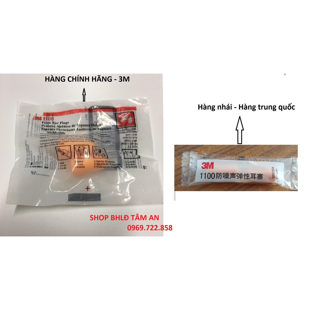 Nút bịt tai, nút nhét tai chống ồn 3M 1100.