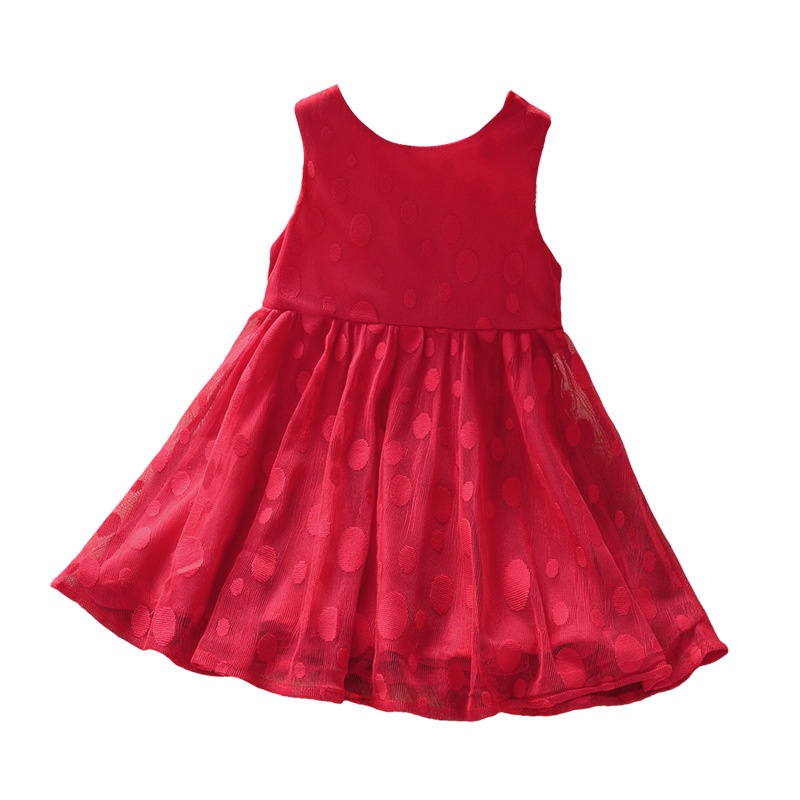 Đầm Xoè Tulle Màu Đỏ Cho Bé Gái