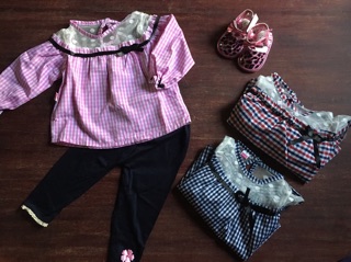 combo 4 bộ pizama cho bé gái