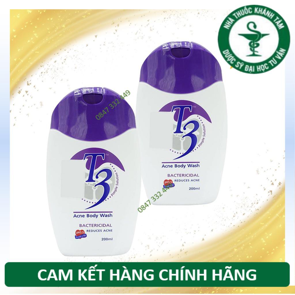 SỮA TẮM GIẢM MỤN LƯNG T3 ACNE BODY WASH 200ml