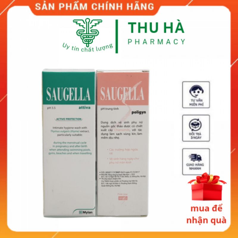 [ Chính Hãng ] Dung dịch vệ sinh phụ nữ Saugella poligyn PH 7 italy 100ml