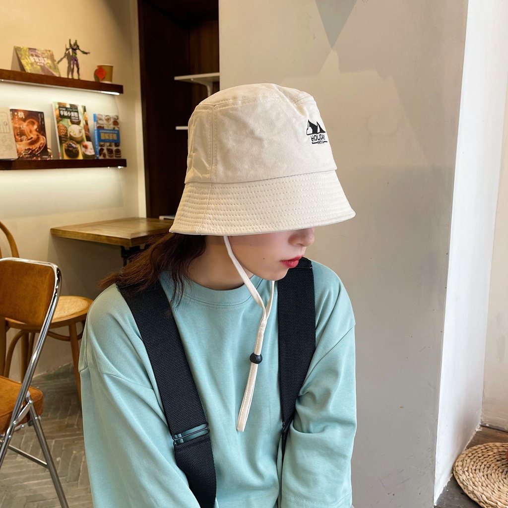 Mũ Bucket Chống Nắng / Gió Thêu Họa Tiết Phong Cách Nhật Bản Cổ Điển Thời Trang