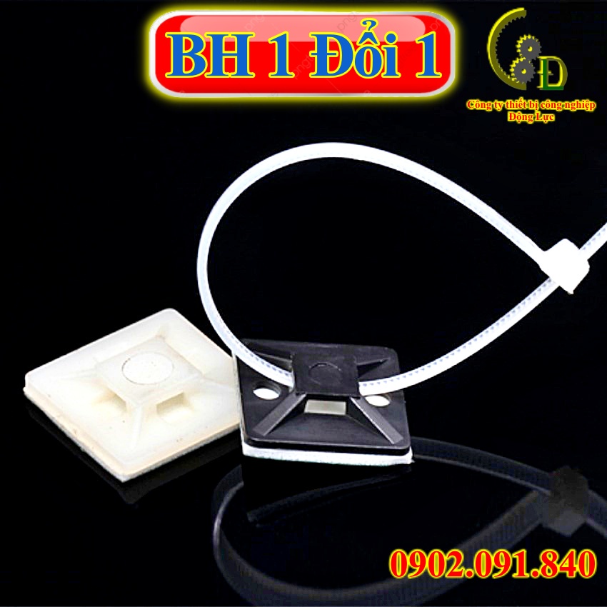 Đế dán dây rút giúp cố định dây điện 50cái, miếng dán cố định lạt nhựa  HS-100, HS-101, HS-102