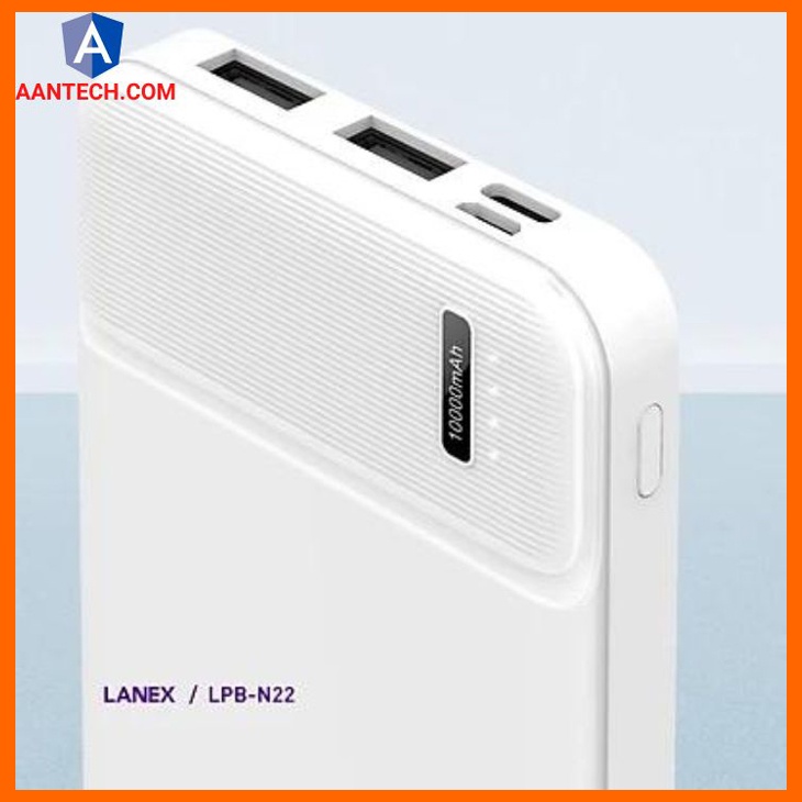 Pin Sạc Dự Phòng LANEX N22 Led 2 Usb 10000mAh Box Sạc Nhanh Điện Thoại Chất Lượng