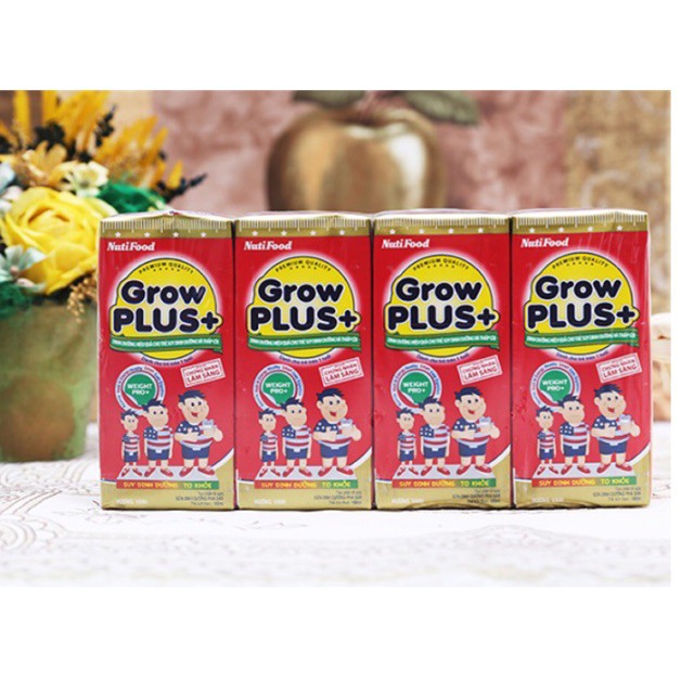 Thùng 48 hộp Sữa bột pha sẵn Nutifood Grow Plus đỏ 180ml