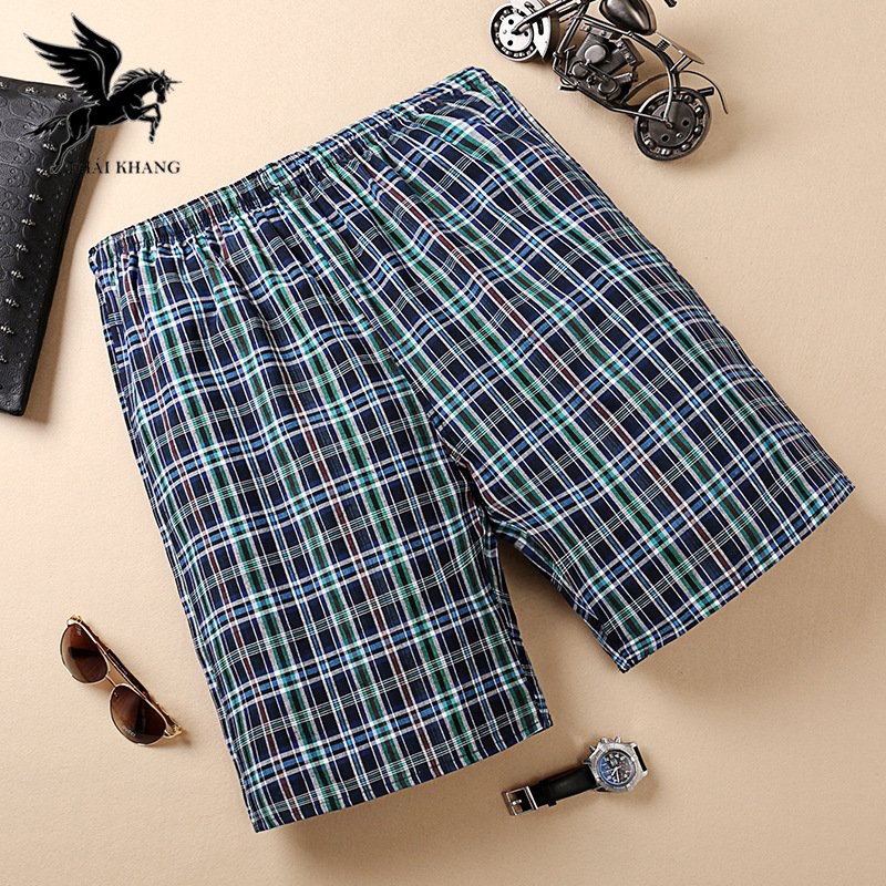 Quần đùi nam mặc nhà loại caro nhỏ mềm mát mặc thoải mái loại quần đùi mặc ngủ | BigBuy360 - bigbuy360.vn