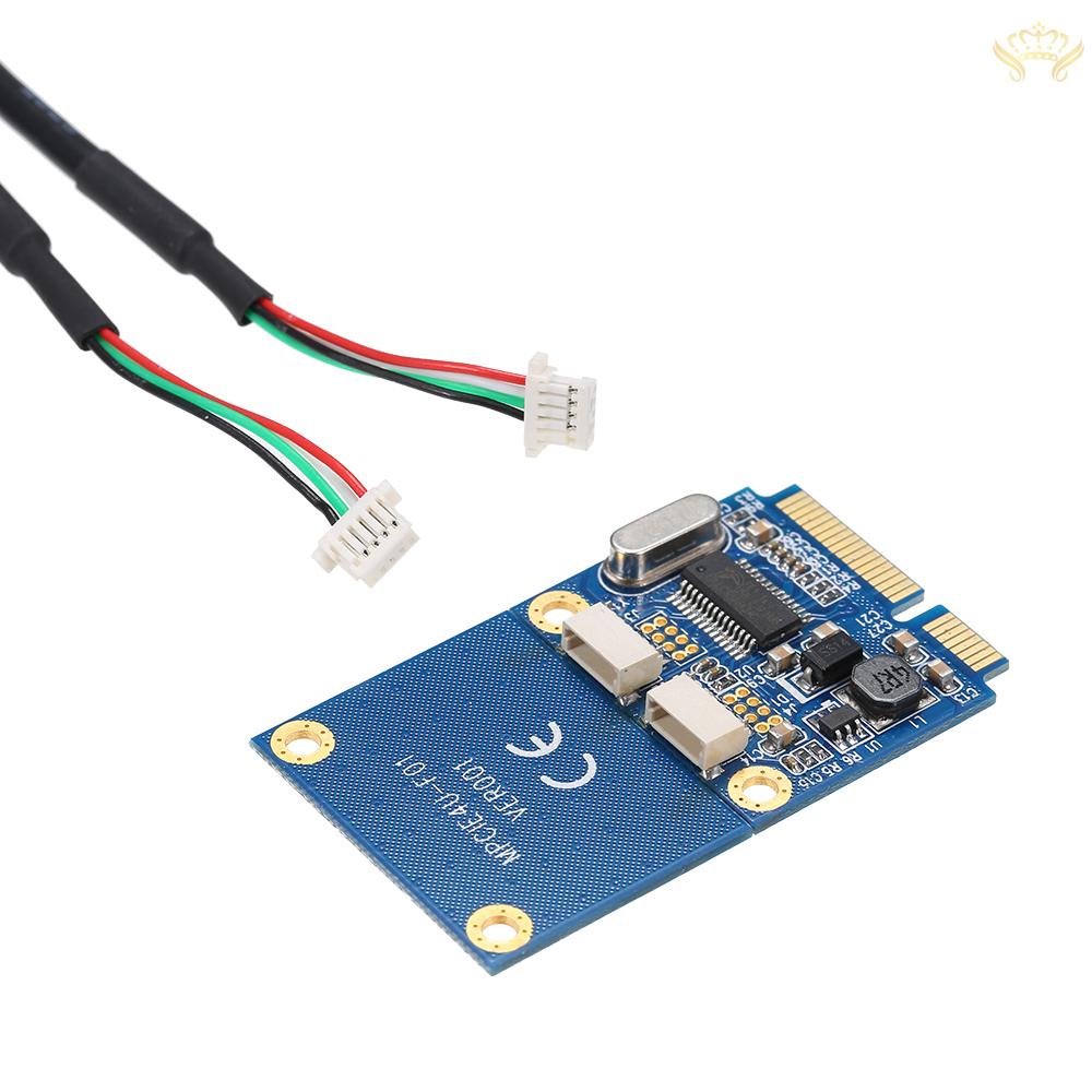 New  Mini PCI-E to Dual USB Adapter MINI PCIe to 2 Ports USB2.0 Converter Card Expansion Card