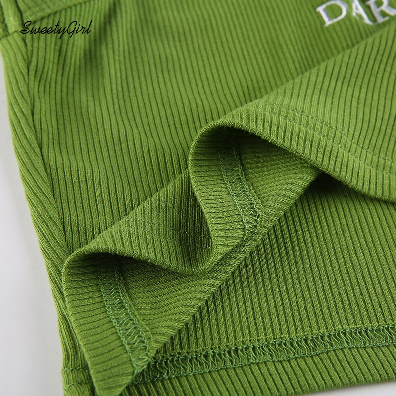 Áo Tank Top Thể Thao Cổ Tròn Thêu Chữ Thời Trang Cho Nữ