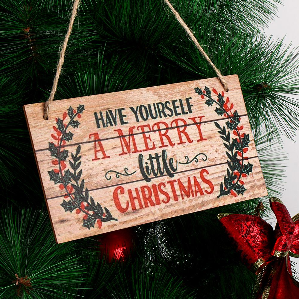 Bảng Gỗ Treo Cửa In Chữ Merry Christmas Trang Trí Nhà Cửa/Giáng Sinh
