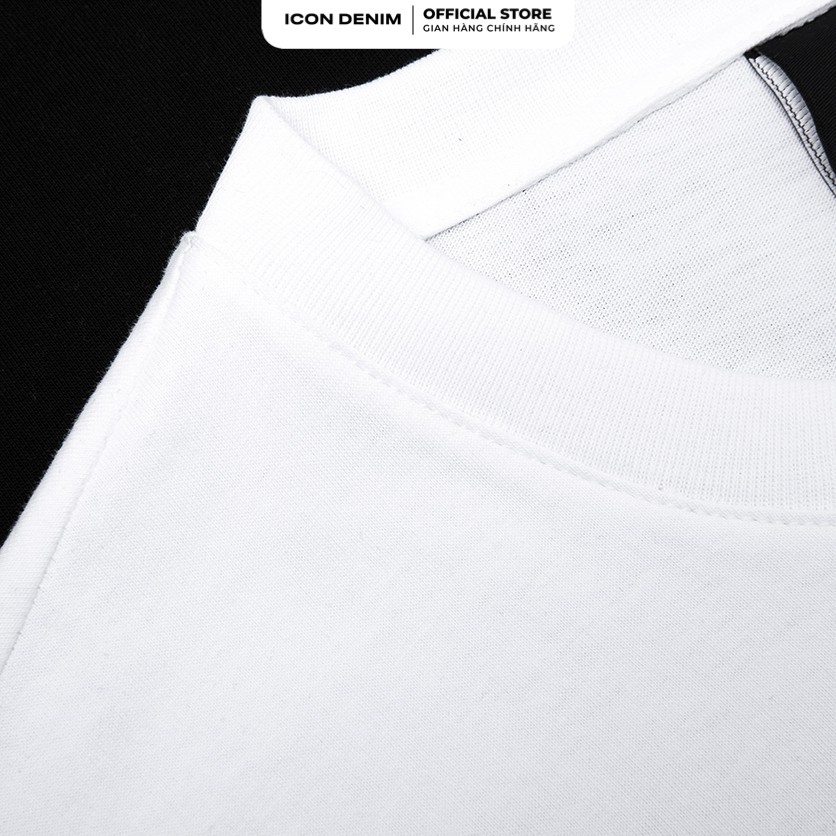 Áo Thun Nam Tay Ngắn ICON DENIM Dáng Oversize Basic Color Block, Chất Liệu Cotton Cao Cấp Thoáng Mát | BigBuy360 - bigbuy360.vn