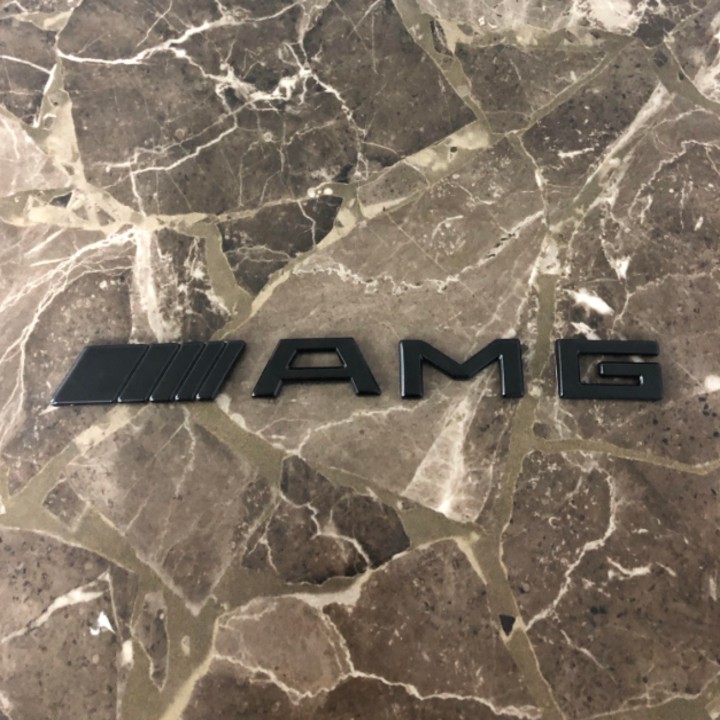 Tem Decal logo chữ AMG 3D hợp kim inox dán xe đuôi ô tô G50803 - G50802 Kích thước 19*2cm