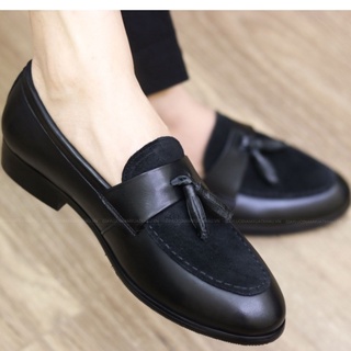 Giày Lười Nam,Giày Da Nam có chuông chuông mặt trên da lộn mã G014