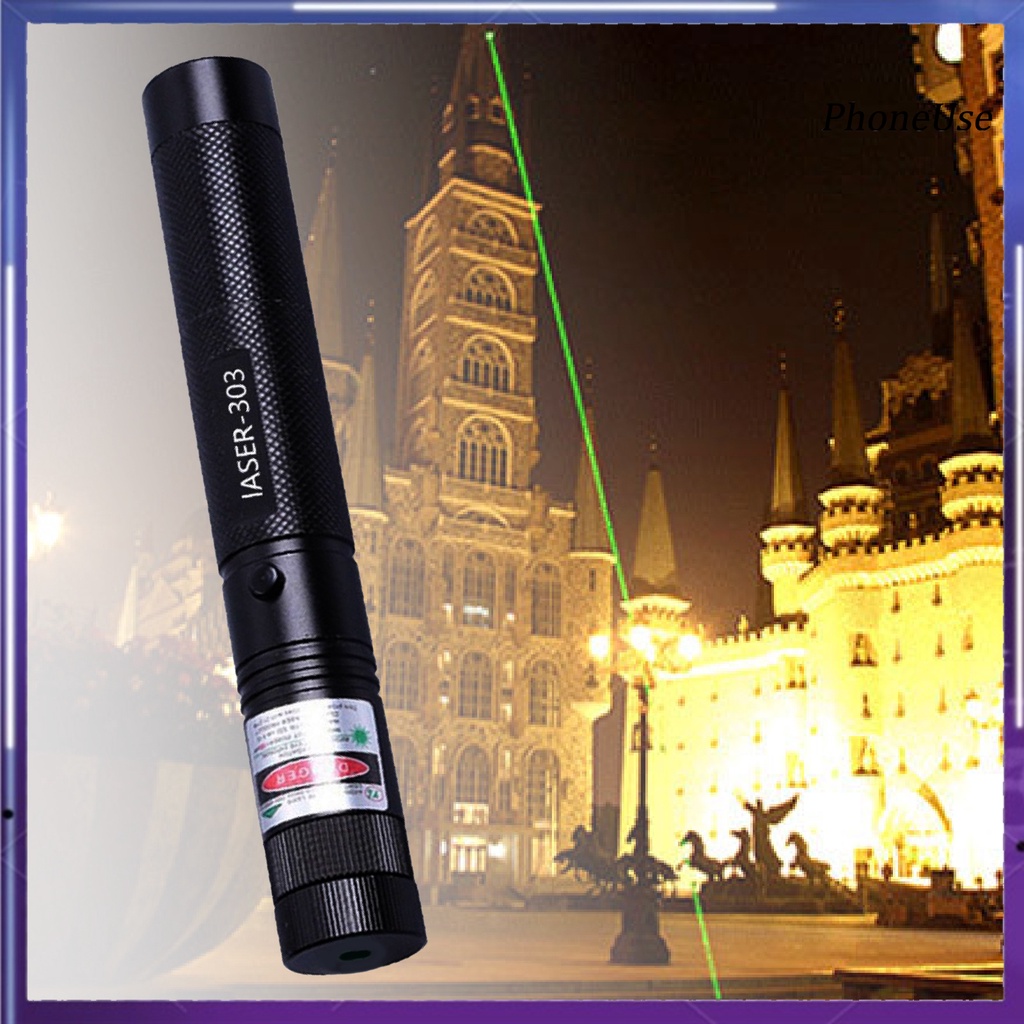 Đèn pin chiếu tia laser 303 màu xanh lá bằng hợp kim nhôm dùng trong giảng dạy/ngoài trời