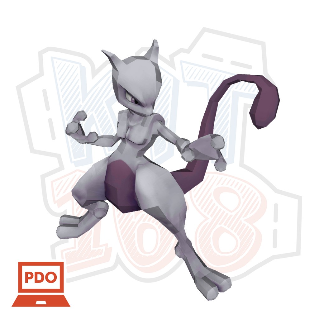 Mô hình giấy Anime Game Pokemon Mewtwo