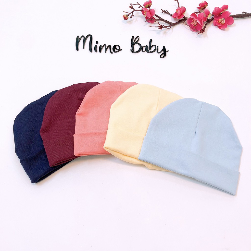 Mũ cotton dệt kim trùm đầu cho bé (3m-2y)