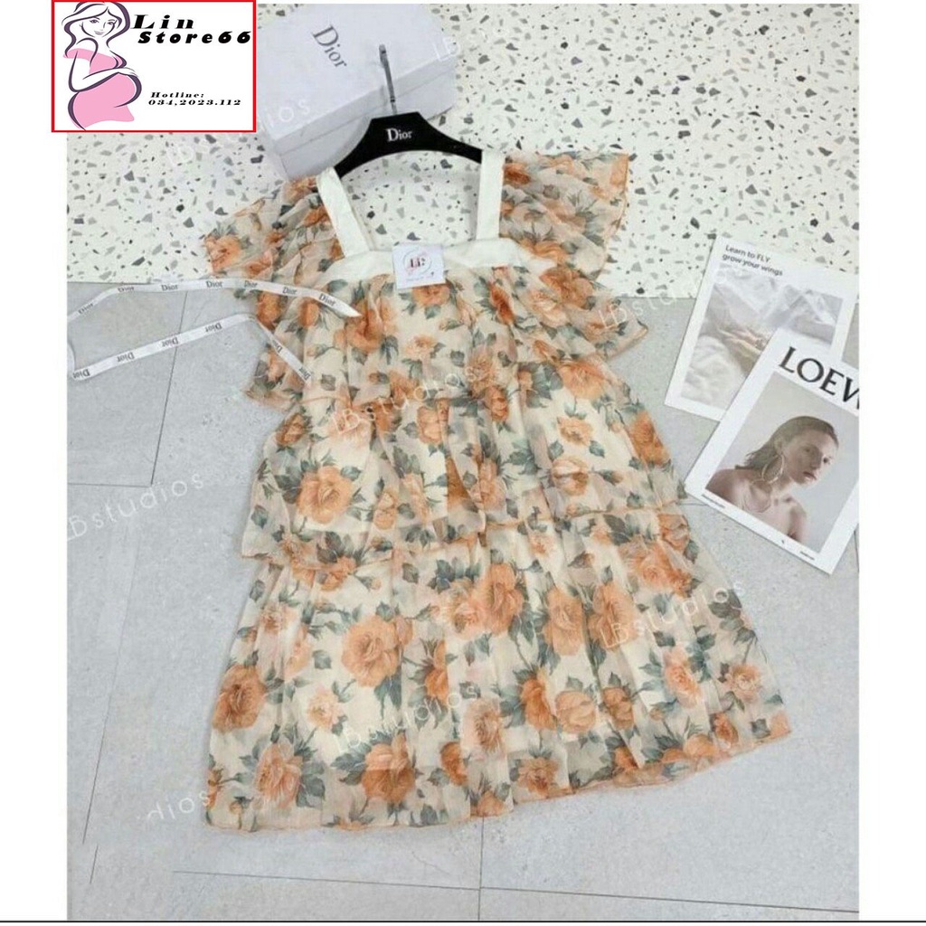 Váy Bầu Mùa Hè,Đầm Bầu Thiết Kế Chất Voan Tơ 2 Lớp Công Sở Đi Làm Đi Chơi Freesize(45-70kg) A053 Lin Store66