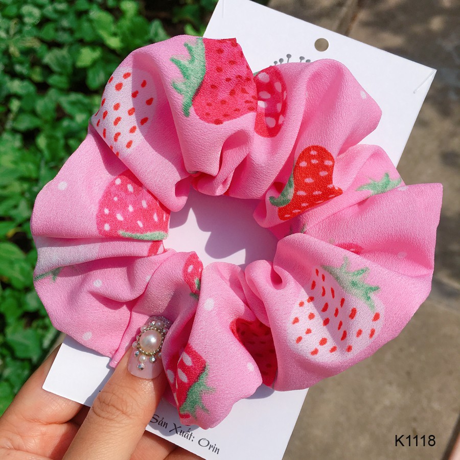 [Mã FAGOGO giảm 12% đơn 99K] Dây buộc tóc, cột tóc vải scrunchies quả dâu siêu đẹp Orin K1118 | BigBuy360 - bigbuy360.vn