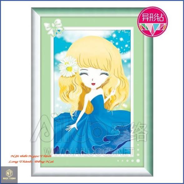 FreeShip Tranh đính đá chibi dễ thương 71699 size 31x45cm Xưởng tranh sỉ Tới Đỗ