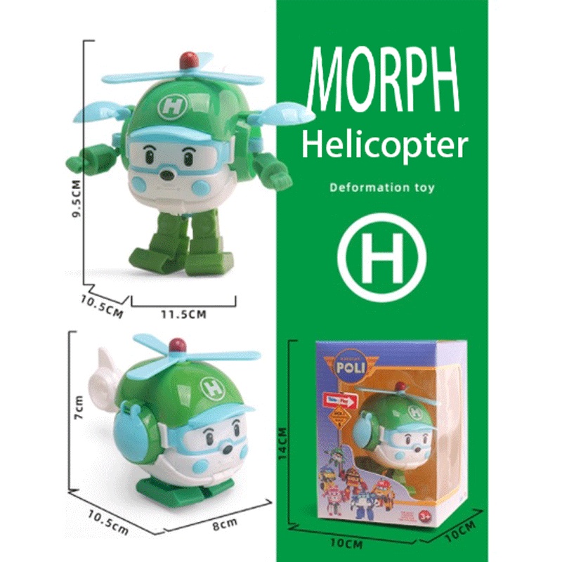 [Bộ 6 Hình ]_ Đồ Chơi Biến Hình Biệt Đội Xe Cứu Hộ Robocar Poli Cho Bé