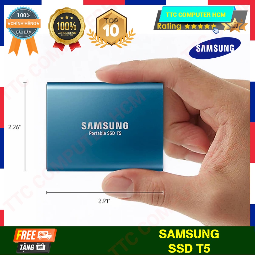 SAMSUNG T5 | Ổ cứng di động Portable SSD Samsung T5 500GB - USB 3.1 Gen 2 MU-PA500B/AM - HÀNG CHÍNH HÃNG
