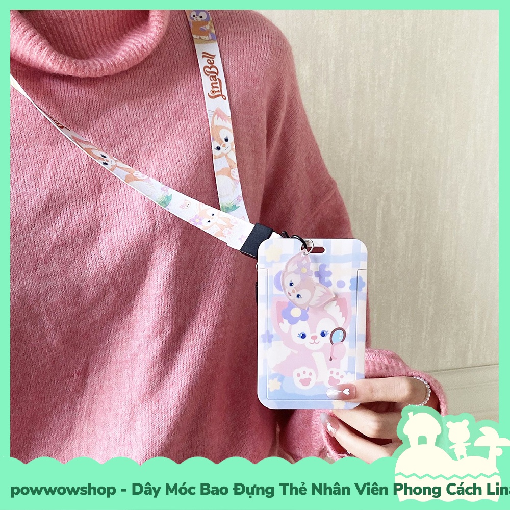 [Sẵn VN - Hỏa Tốc] Dây Móc Bao Đựng Thẻ Nhân Viên Nhựa PC Mẫu Nhân Vật Hoạt Hình Lina Bell Disne Cute Cat