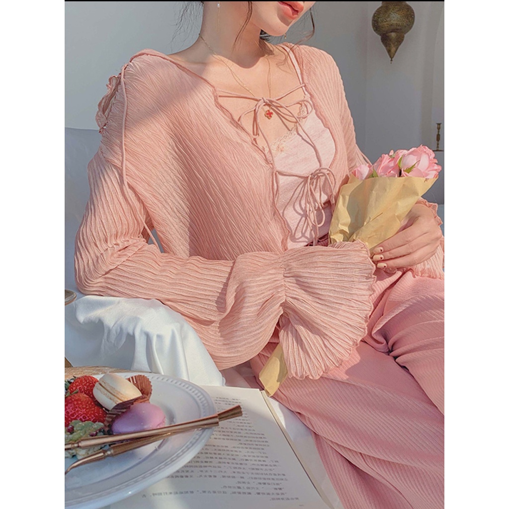 CÓ SẴN - Áo khoác voan mỏng nhẹ khoác ngoài vintage dành cho nữ
