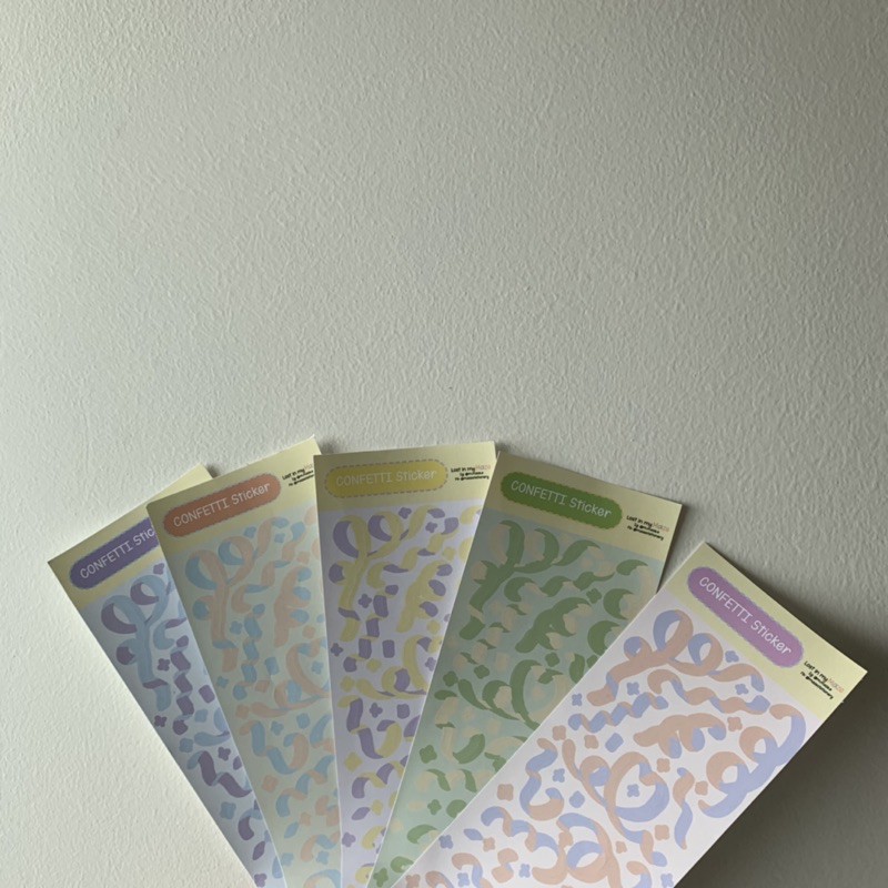 CONFETTI STICKER|Design by MAZE - Sticker hoa giấy, màu pastel - trang trí sổ, toploader, planner.