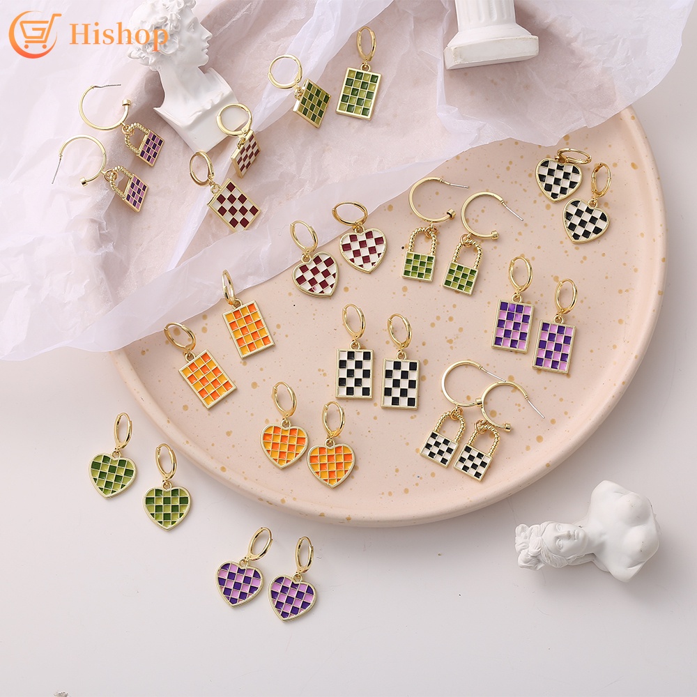 Bông tai hình trái tim nhiều màu sắc thời trang cho nữ