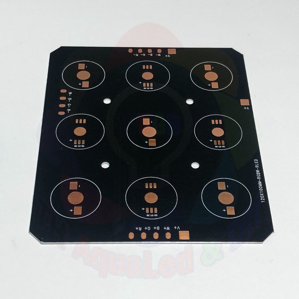 Mạch LED vuông 9 LED 4 kênh White RGB 12 Volt, dùng cho chip led đơn, RGB Luxeon