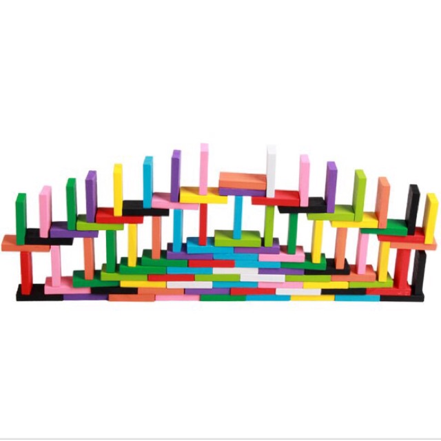 Bộ 100 Quân Domino Nhiều Màu Bằng Gỗ Cho Bé