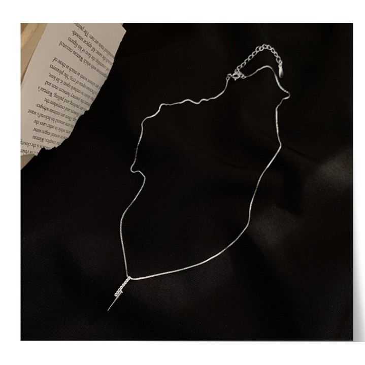 Dây chuyền nữ mạ bạc 925 hình tia chớp thanh mảnh nhẹ nhàng sang trọng trang sức CINLA DC009