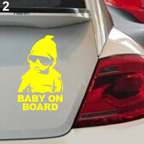 Decal dán xe hơi chống thấm nước in chữ Baby On Board