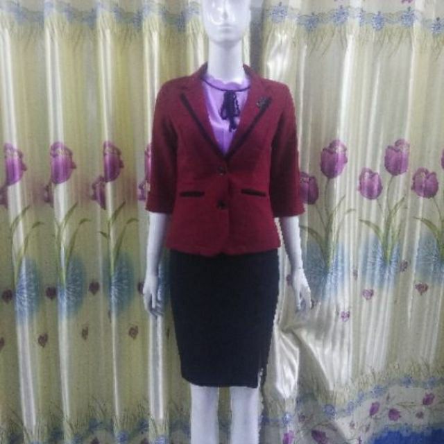 Áo vest công sở nữ cao cấp màu đỏ đô tay lỡ LC18[ ĐỔI TRẢ THOÀI MÁI] giảm giá