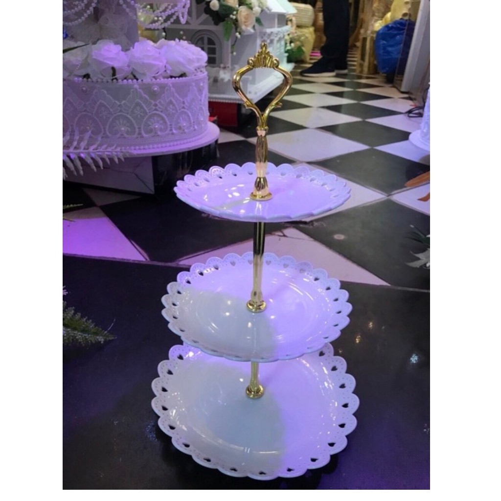 Khay mứt tết đựng bánh kẹo 3 tầng sang trọng