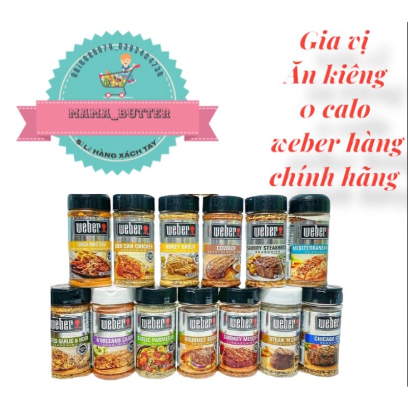 {Auth_bill date mới} Gia vị ăn kiêng 0 calo Weber( eat clean, keto, gymer, das, không đường )