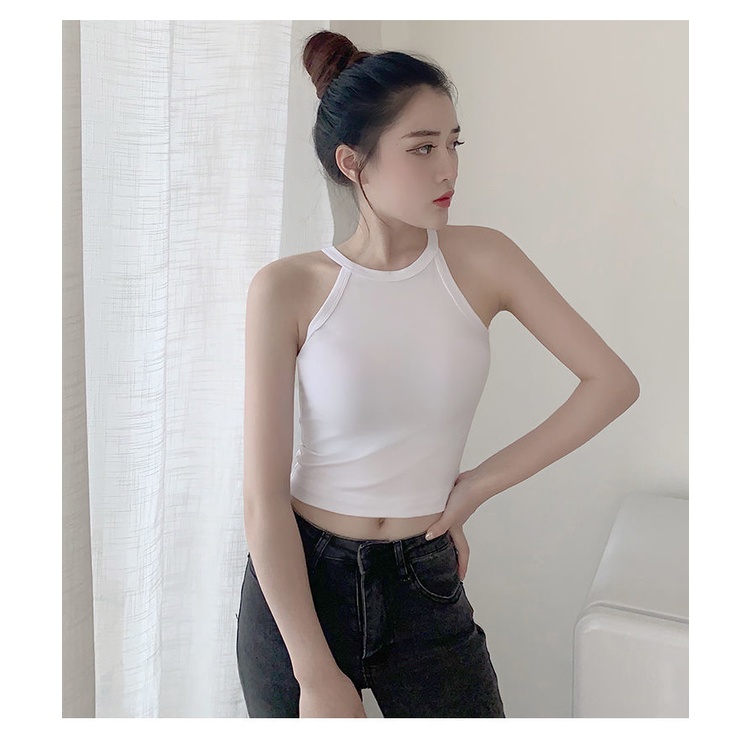 Áo Thun Không Tay Dáng Ngắn Màu Đen Thời Trang Cho Nữ | BigBuy360 - bigbuy360.vn