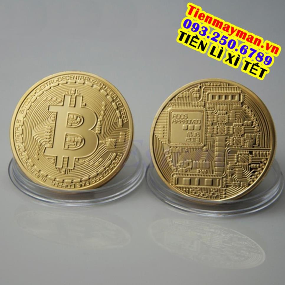 Đồng Xu Bitcoin Mạ Vàng 24K