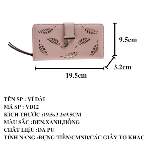 Ví nữ cầm tay đẹp giá rẻ thời trang cao cấp nhiều ngăn đựng tiền LADONA VD2