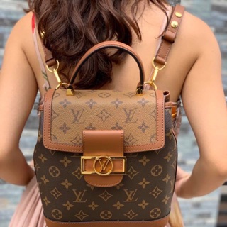 Balo LV họa tiết hoa nâu