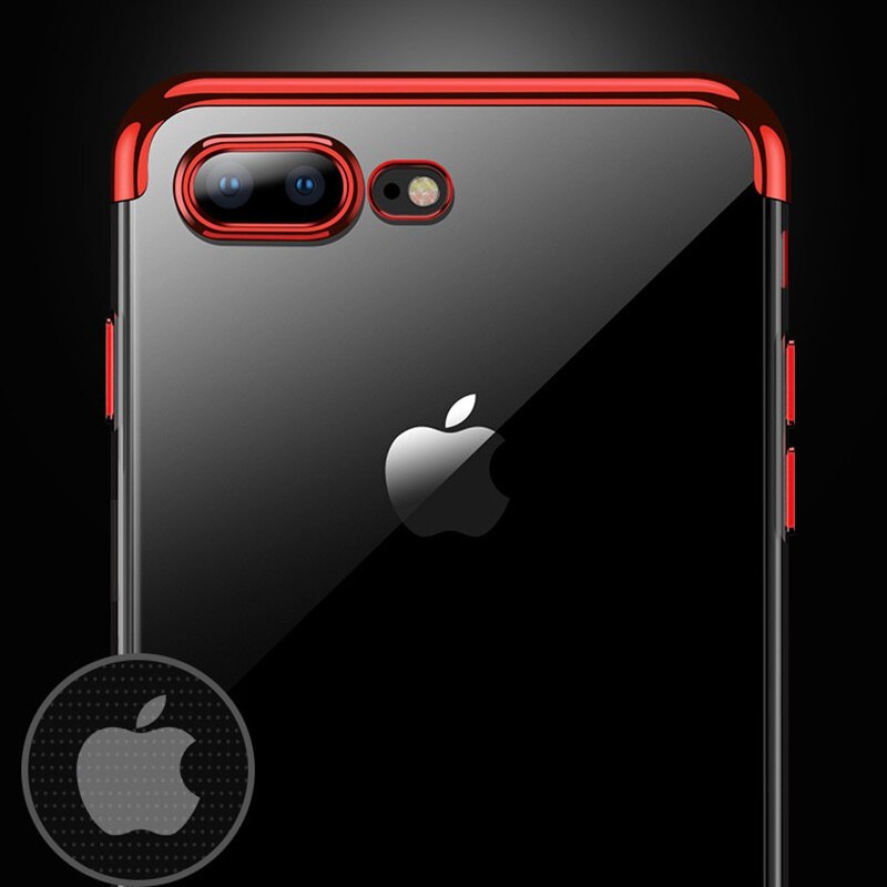 Ốp lưng iPhone 7 Plus/ 8 Plus dẻo viền màu lưng trong hiệu Sulada