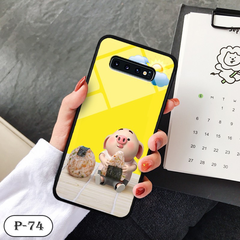 Ốp lưng kính 3D Samsung Galaxy S10/ S10+- hình cute