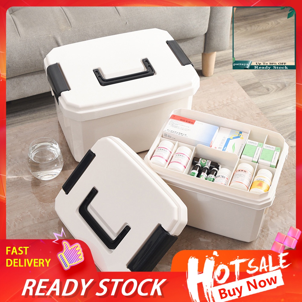 SN_ Portable Plastic Home Medicine Case Health Care Drug First Aid Kit Storage Box